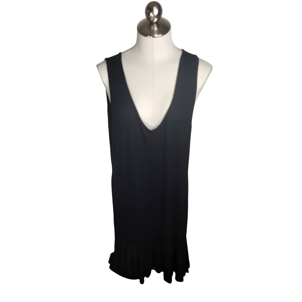 Swimsuits For All Swim Cover Up Dress Women 18/20 Black V-Neck Vacation Summer